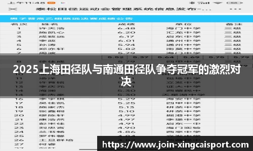 2025上海田径队与南通田径队争夺冠军的激烈对决